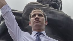 El �presidente encargado de Venezuela Juan Guaid� durante un acto en la conmemoraci�n del d�a de la Independencia