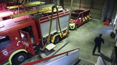 Vista del interior del parque de bomberos de Ferrol, en una foto tomada el lunes.