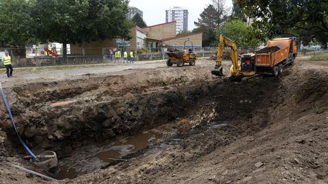 Estado actual de las obras de renaturalizaci�n del Gafos, en Campolongo