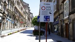 Una de las se�ales que indica que se entra en Zona de Bajas Emisiones y en la que se advierte que hay c�maras, aunque no est�n instaladas