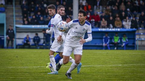 ngelo, Juanma y Marcos Pieiro, en el derbi del ao pasado disputado en Barraa.