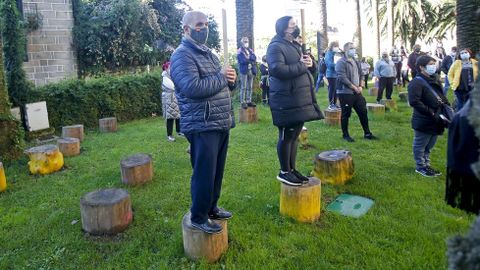 MANIFESTACI�N DE LA HOSTELER�A Y EL COMERCIO EN CALDAS DE REIS PARA PROTESTAR POR LAS RESTRICCIONES IMPUESTAS PARA FRENAR LA PANDEMIA COVID-19