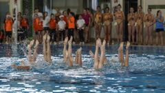 La competicin de natacin artstica fue vistosa en todos sus niveles