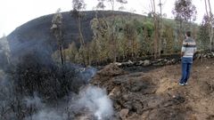 Los efectos del incendio en Boiro