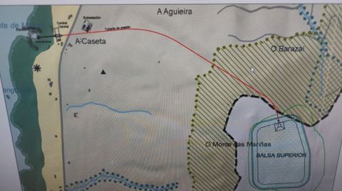Mapa incluido en el proyecto para una central hidroel�ctrica con agua del mar en Oia