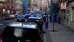 Despliegue policial en la zona