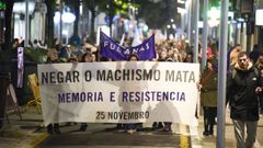 La manifestacin cerr los actos del 25N en Pontevedra