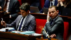 El ministro de Trabajo franc�s, Olivier Dussopt, durante el debate en la Asamblea