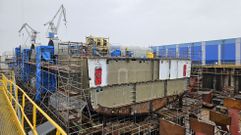 La fragata Roger de Lauria cuenta con 11 bloques ensamblados en la grada