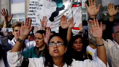 Protestas en Madrid contra la privatizacin de seis hospitales