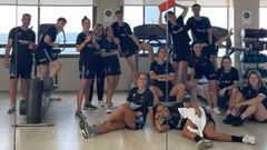 El equipo del Ourense FSF, en Canarias.
