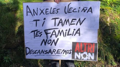 Imagen de la pancarta que se pudo ver este domingo en la protesta contra Altri en Melide