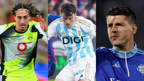 De izquierda a derecha: Fabio Silva, Fede Vi�as y �lvaro Morata