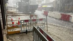 Aut�nticas riadas por el centro de Ourense tras la tormenta