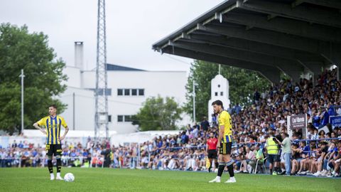 Ilic y Alberto Reina, durante el amistoso del Real Oviedo ante el Deportivo