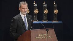 El rey Felipe VI interviene durante la ceremonia de entrega de la 42 edicin de los Premios Princesa de Asturias