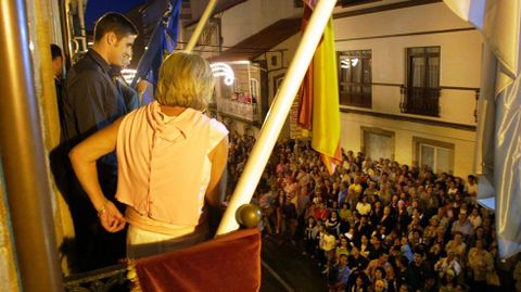 Pregonero en las fiestas del Nazareno, en A Pobra (2004).