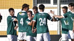 Jugadores del Coruxo, en un partido de pretemporada.