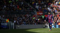Messi, durante el partido contra el Rayo en el Camp Nou