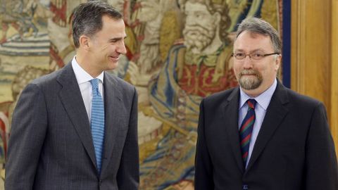 Felipe VI con Isidro Martnez Oblanca, de Foro Asturias. 