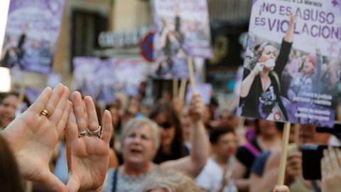 Manifestaci�n en Madrid en protesta por la excarcelaci�n de los miembros de La Manada